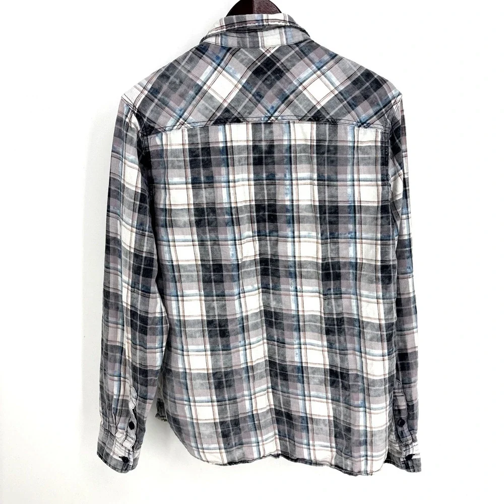 True Religion‎ Flannel Shirt Mens XL Multi Plaid Western Cotton Button